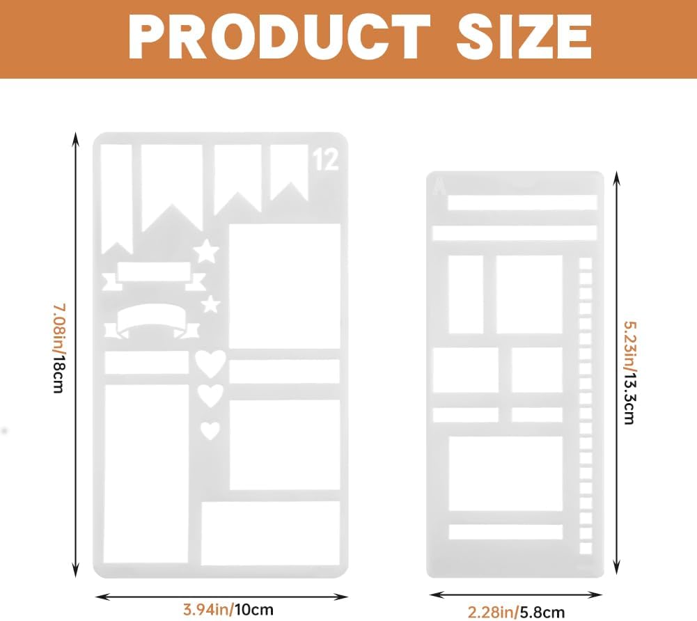 21pcs Handmade Flexible Record Template Set, Reusable Planner Stencils Drafting Set, Versatile Calendar Stencil, Drawing and Checklist Templates for Journaling Checklists Boxes Lines & Daily Planning