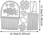 DzIxY Easter Patchwork Basket with Painted Eggs Metal Cutting Dies for Card Making Kit Embossing Paper Die Cuts Set Scrapbook Stencils Supplies Machine Templates