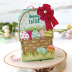 DzIxY Easter Patchwork Basket with Painted Eggs Metal Cutting Dies for Card Making Kit Embossing Paper Die Cuts Set Scrapbook Stencils Supplies Machine Templates