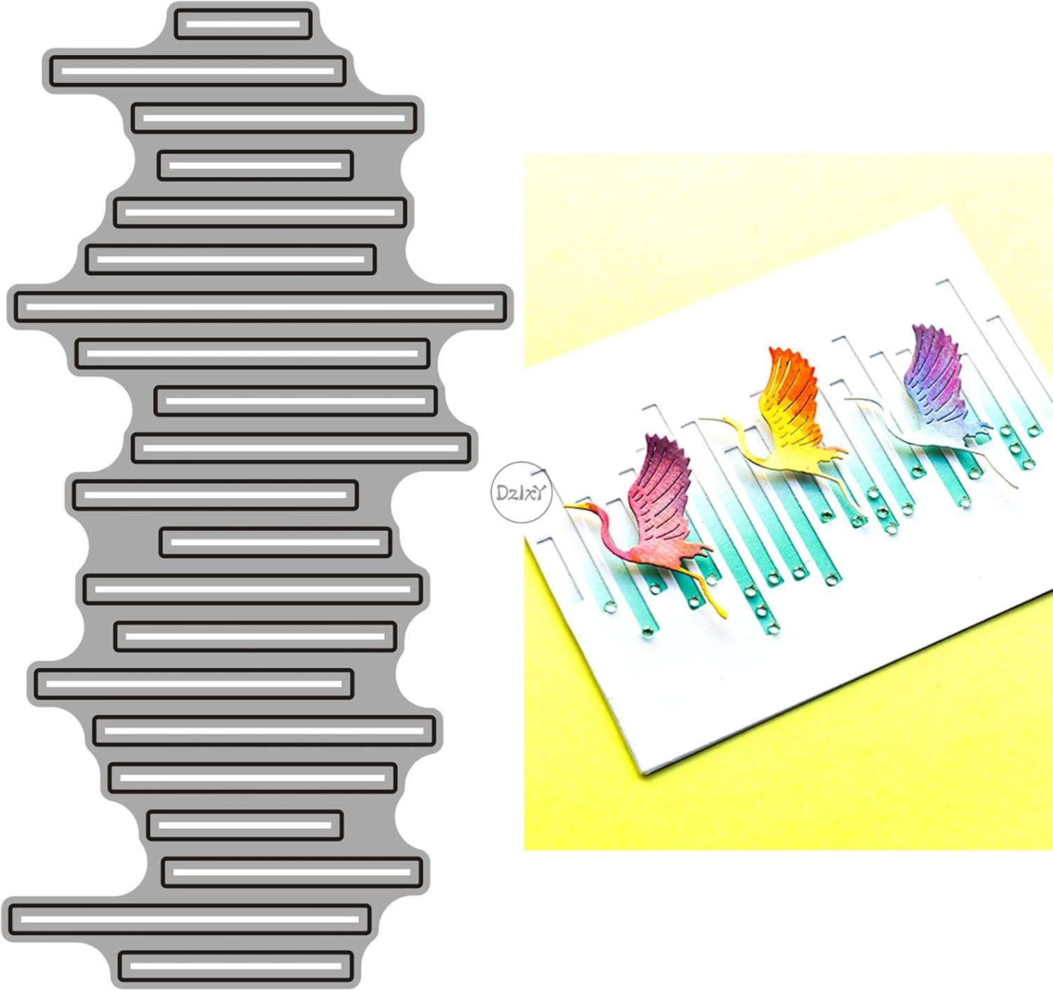 DzIxY Hollow Irregular Rectangle Background Pattern Metal Cutting Dies for Card Making Kit Embossing Paper Die Cuts Set Scrapbook Stencils Supplies Machine Templates