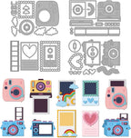 MAYJOYDIY Camera Metal Die Cuts Photo Paper Cutting Dies Film Embossing Template Heart Cloud Shaped Decoration Carbon Steel Cutting Stencils for Card Making DIY Scrapbooking Album Handbook Gift