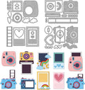 MAYJOYDIY Camera Metal Die Cuts Photo Paper Cutting Dies Film Embossing Template Heart Cloud Shaped Decoration Carbon Steel Cutting Stencils for Card Making DIY Scrapbooking Album Handbook Gift