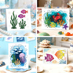 MAYJOYDIY Marine Life Metal Die Cuts Underwater World Cutting Dies Ocean Animals Embossing Template Summer Style Fish Dolphin Cutting Stencils for Card Making DIY Scrapbooking Album Gift Decoration