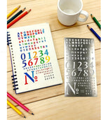 2 Pcs Metal Planner Stencil Journal Stencil, Rustproof Engraving Stencils with 36 Pcs Letter Stencils and Numbers for Journaling, Bookmarks, Rulers, Planners, Scrapbooks