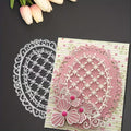 Flower Lace Metal Die Cuts,Lace Oval Grid Frame Festival Cutting Dies Cut Stencils for DIY Photo Decorative Embossing Paper Dies for Scrapbooking Card Making