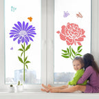 12PCS Large Reusable Flower Stencils for Painting - 11.8x11.8 Inch DIY Art Stencils for Wood, Walls, Furniture, Fabric, Garden Decor (Multiple Floral Designs Including Sunflower, Daisy, Butterfly)