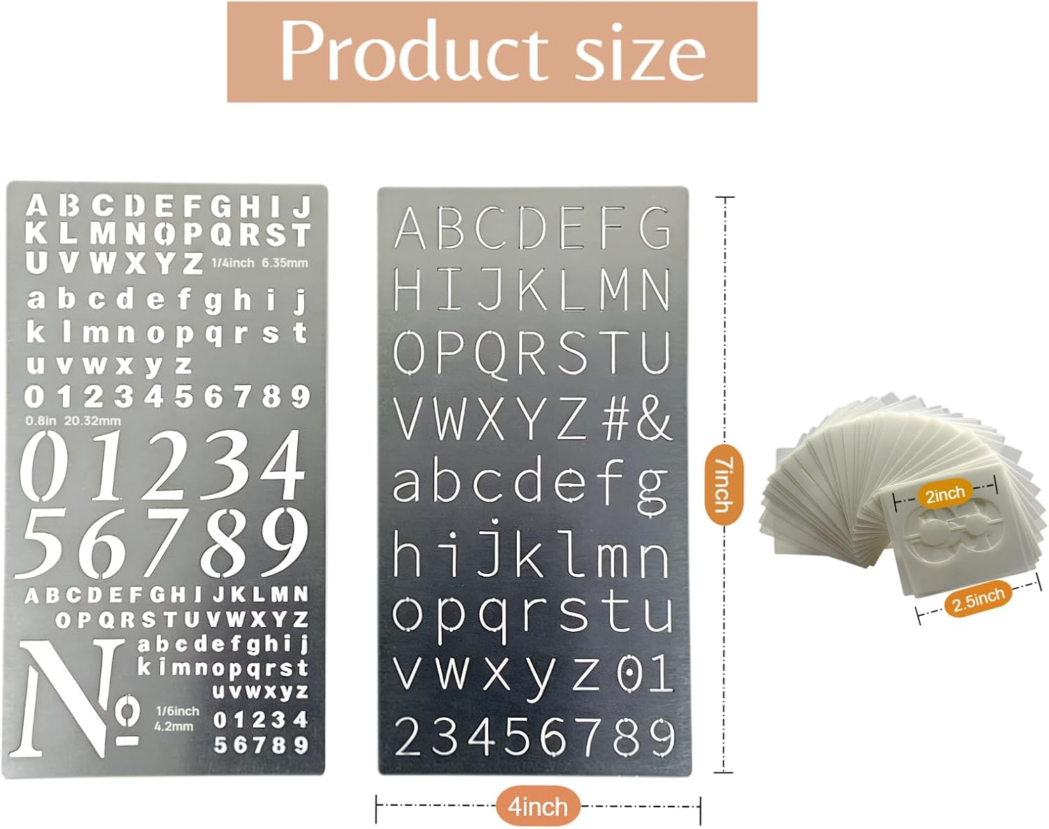 2 Pcs Metal Planner Stencil Journal Stencil, Rustproof Engraving Stencils with 36 Pcs Letter Stencils and Numbers for Journaling, Bookmarks, Rulers, Planners, Scrapbooks