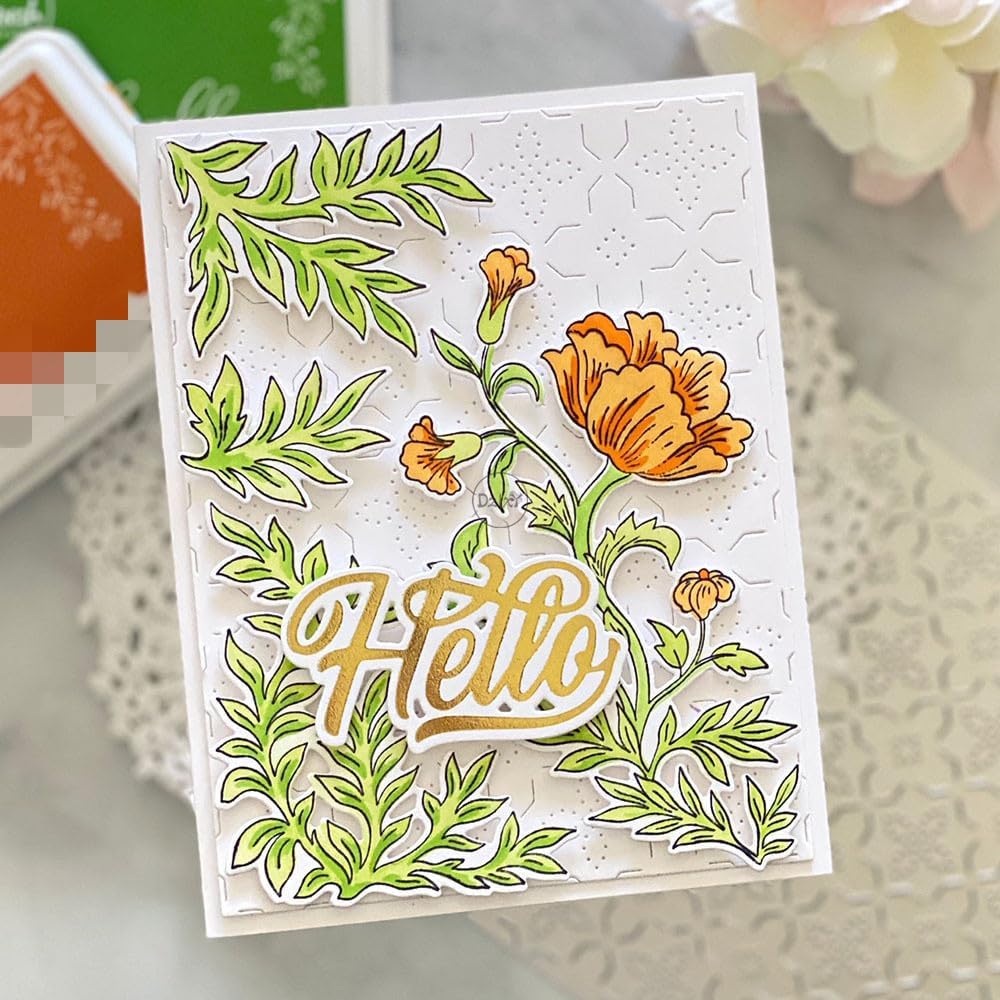 DzIxY Dashed Line Floral Background Board Metal Cutting Dies for Card Making Kit Embossing Paper Die Cuts Set Scrapbook Stencils Supplies Machine Templates