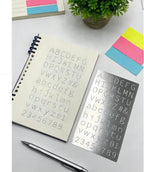2 Pcs Metal Planner Stencil Journal Stencil, Rustproof Engraving Stencils with 36 Pcs Letter Stencils and Numbers for Journaling, Bookmarks, Rulers, Planners, Scrapbooks