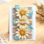 Plant Coneflower Metal Die Cuts,Sunflower Leaf Wood Frame Festival Cutting Dies Cut Stencils for DIY Photo Decorative Embossing Paper Dies for Scrapbooking Card Making