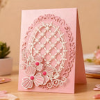 Flower Lace Metal Die Cuts,Lace Oval Grid Frame Festival Cutting Dies Cut Stencils for DIY Photo Decorative Embossing Paper Dies for Scrapbooking Card Making