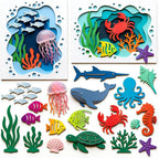 MAYJOYDIY Marine Life Metal Die Cuts Underwater World Cutting Dies Ocean Animals Embossing Template Summer Style Fish Dolphin Cutting Stencils for Card Making DIY Scrapbooking Album Gift Decoration