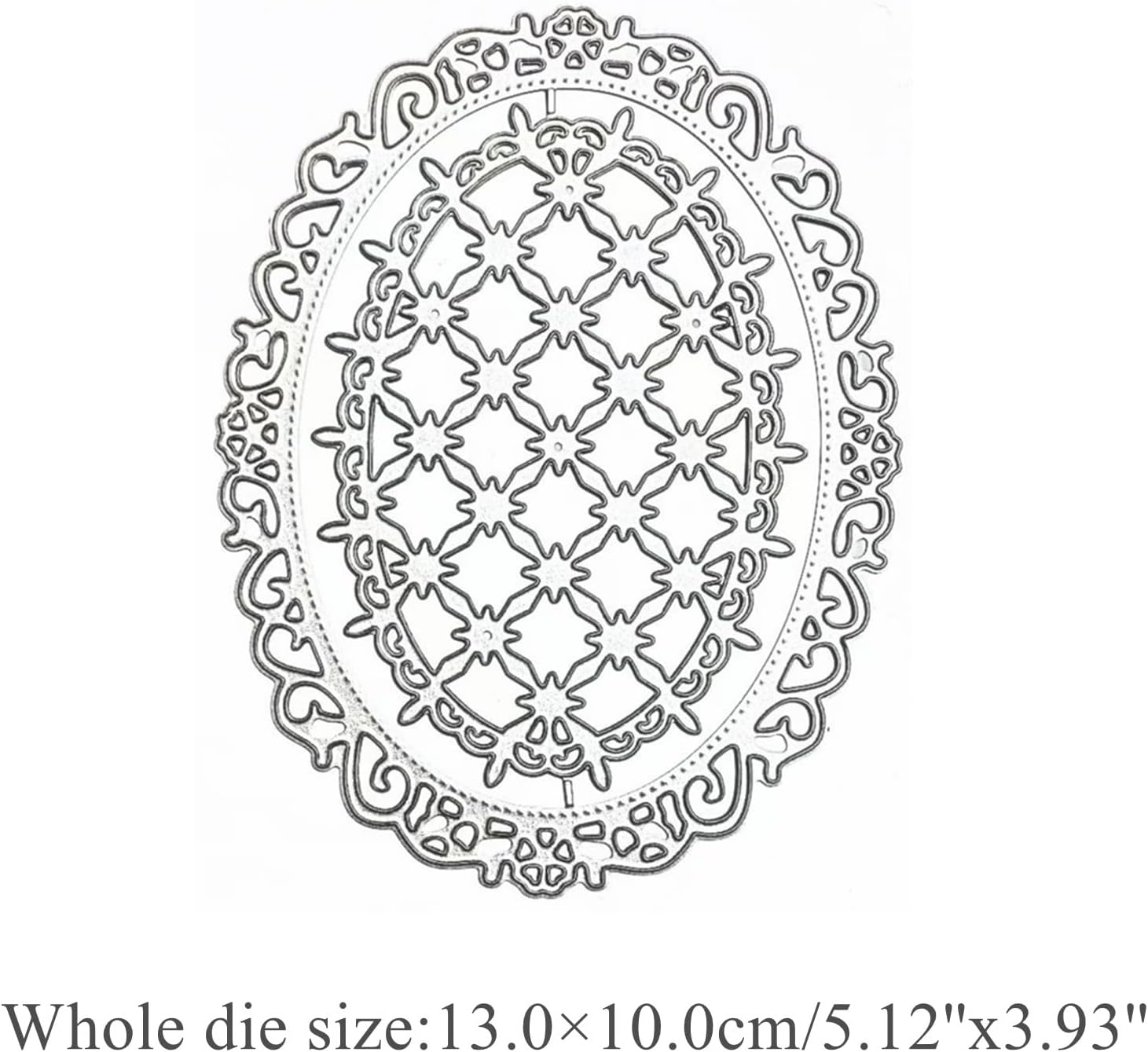Flower Lace Metal Die Cuts,Lace Oval Grid Frame Festival Cutting Dies Cut Stencils for DIY Photo Decorative Embossing Paper Dies for Scrapbooking Card Making