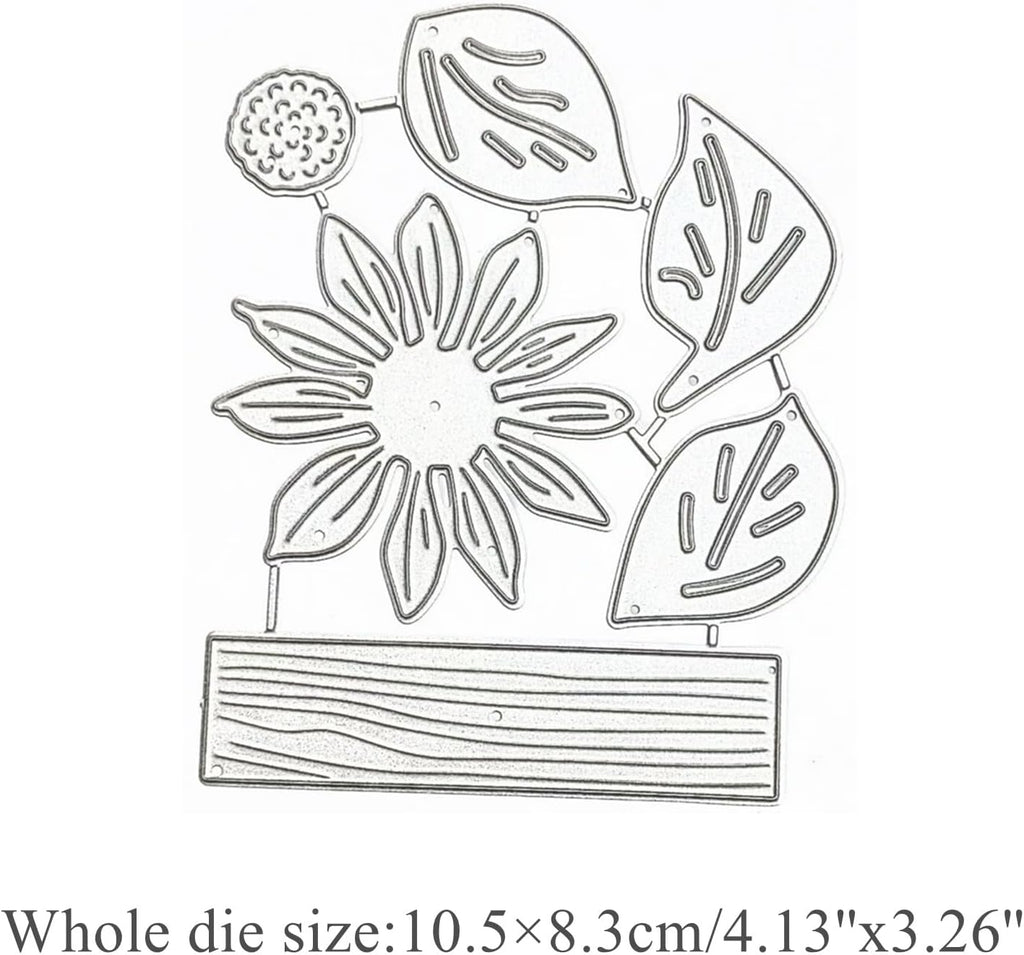 Plant Coneflower Metal Die Cuts,Sunflower Leaf Wood Frame Festival Cutting Dies Cut Stencils for DIY Photo Decorative Embossing Paper Dies for Scrapbooking Card Making