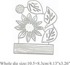 Plant Coneflower Metal Die Cuts,Sunflower Leaf Wood Frame Festival Cutting Dies Cut Stencils for DIY Photo Decorative Embossing Paper Dies for Scrapbooking Card Making