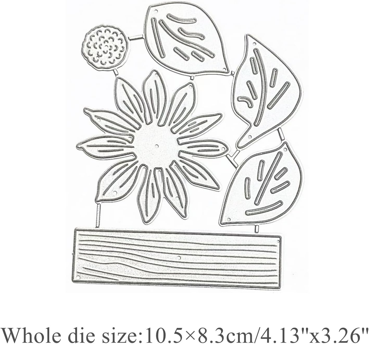 Plant Coneflower Metal Die Cuts,Sunflower Leaf Wood Frame Festival Cutting Dies Cut Stencils for DIY Photo Decorative Embossing Paper Dies for Scrapbooking Card Making