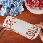 24Pcs Flower Lace Stripe Stencil Templates, 5.2x5.2 Inch Reusable Floral Border Stencils for DIY Baking Cookies, Wall, Canvas, Paper, Fabric and Cards Decorating