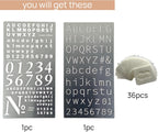 2 Pcs Metal Planner Stencil Journal Stencil, Rustproof Engraving Stencils with 36 Pcs Letter Stencils and Numbers for Journaling, Bookmarks, Rulers, Planners, Scrapbooks
